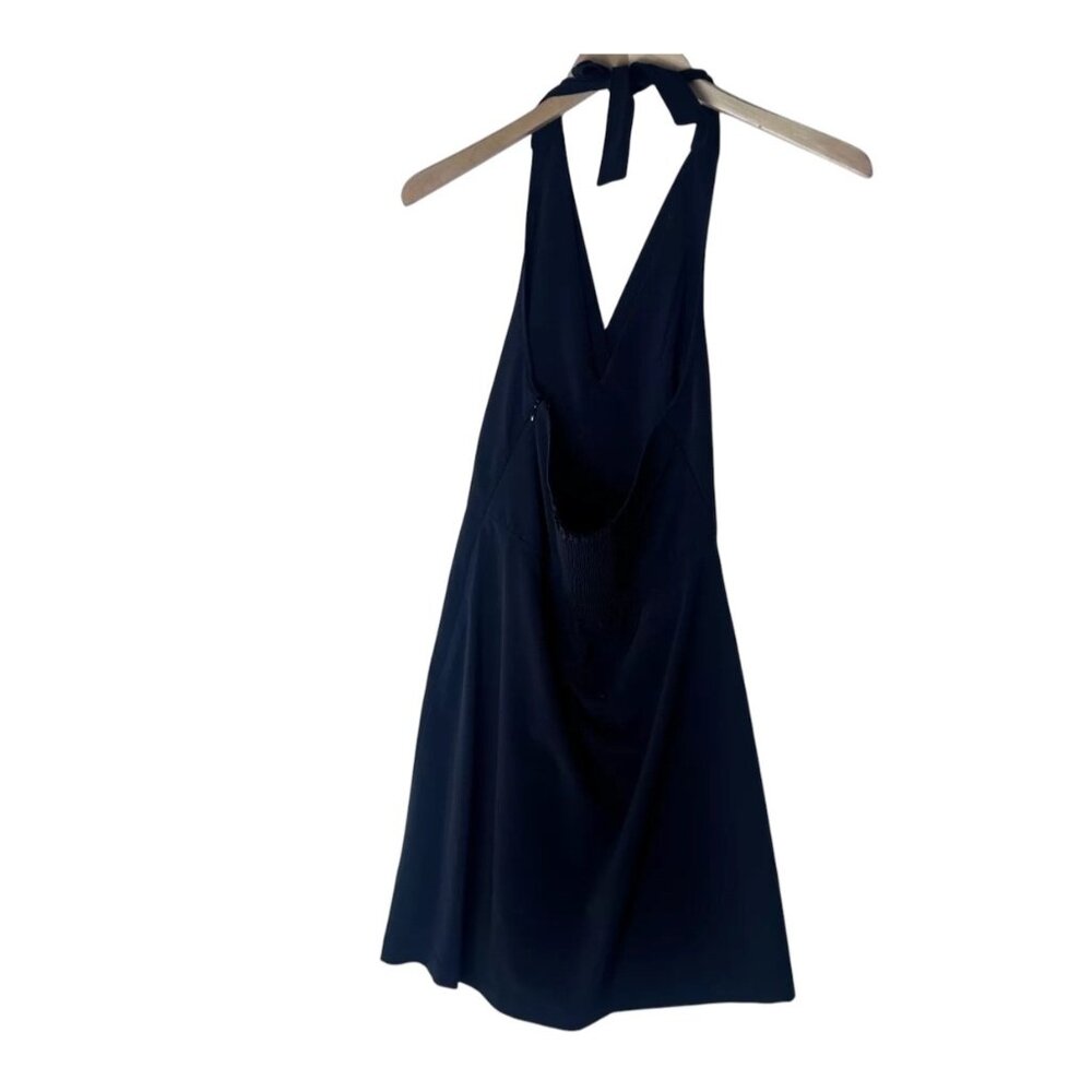 Athleta Womens Halter Dress 964422-00 Size 12 Black Stretchy Casual Summer - Picture 2 of 8